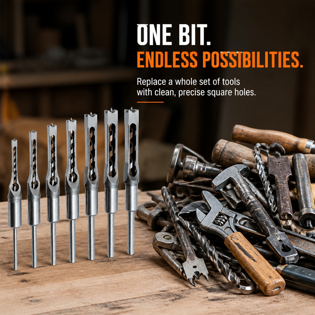 VeroEdge™ Square Hole Drill Bits — Effortless Precision for Flawless, Proud Craftsmanship