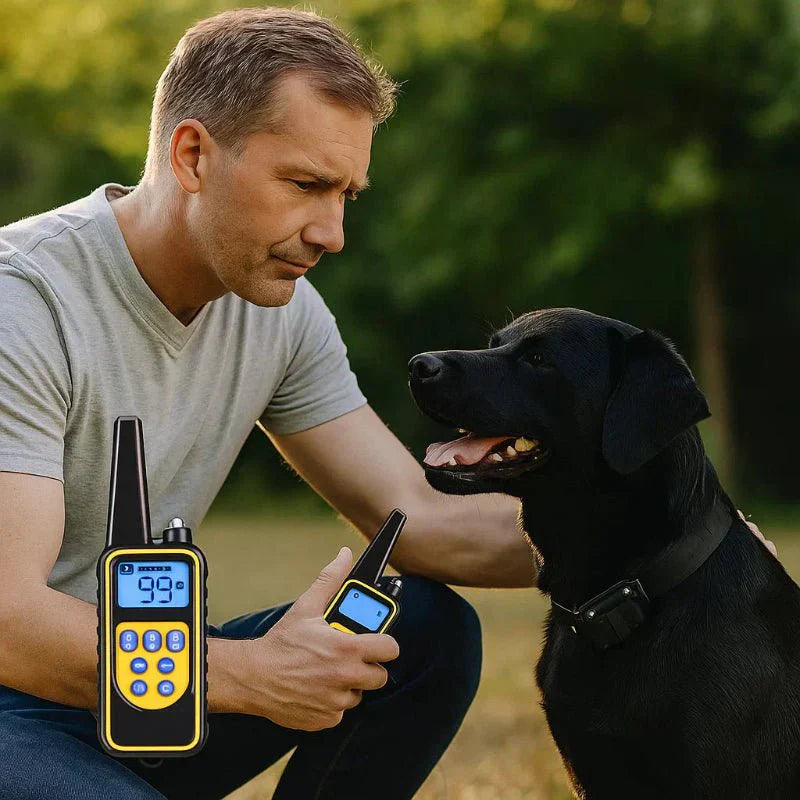 Remote-Controlled Waterproof Dog Training Collar with Three Modes