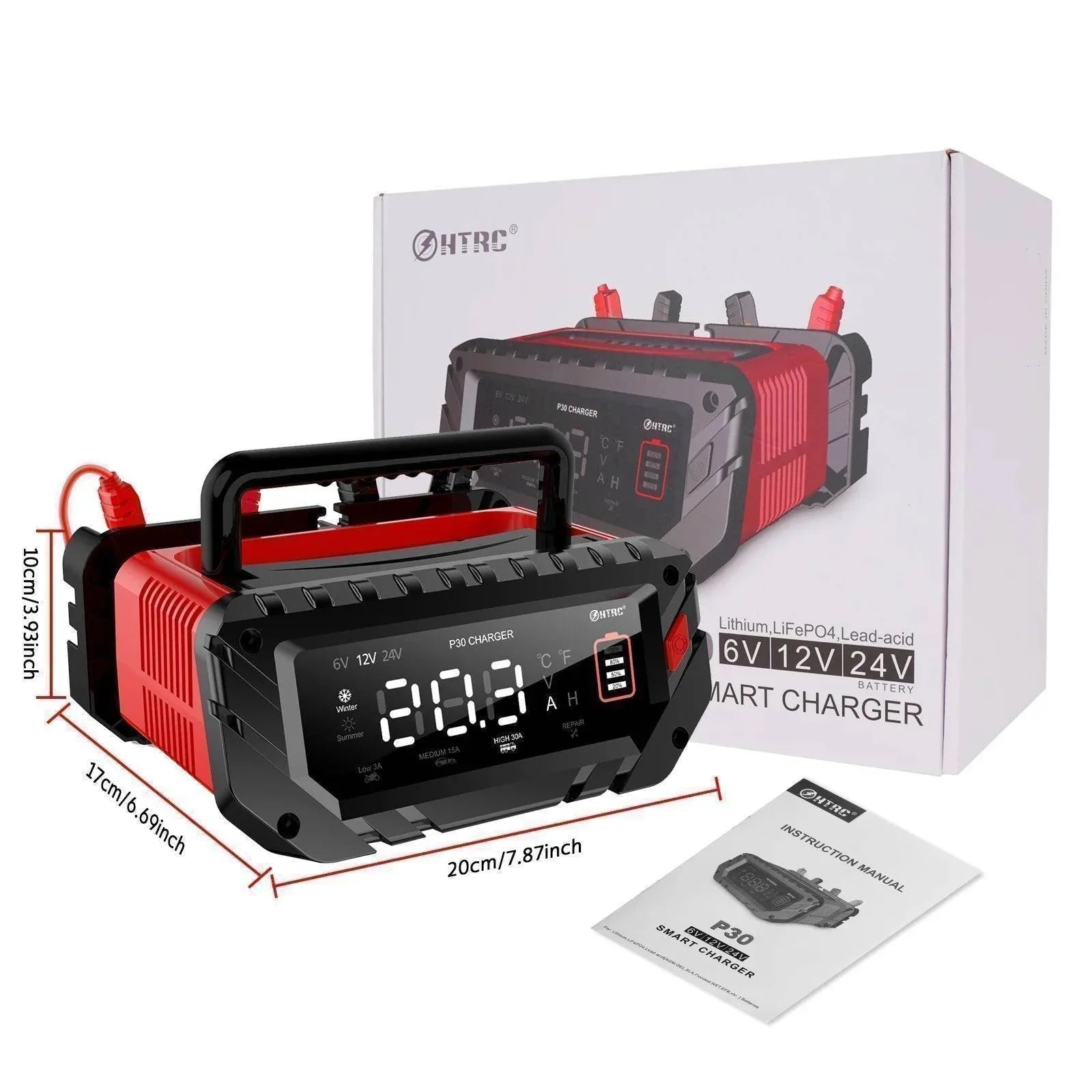 Smart Automatic Battery Charger for Cars, Motorcycles, and Electronics