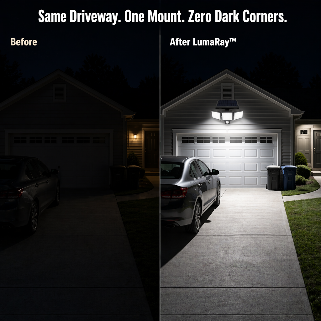 LumaRay™ — Flood Every Dark Corner With 270° of Motion-Sensing Solar Light