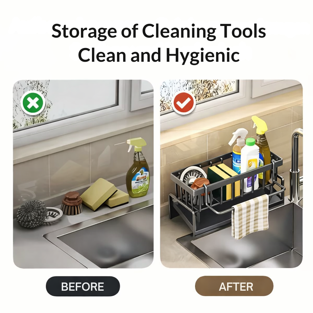 Kitchen Sink Organizer | Rust-Resistant | Includes Towel Bar | AquaRack