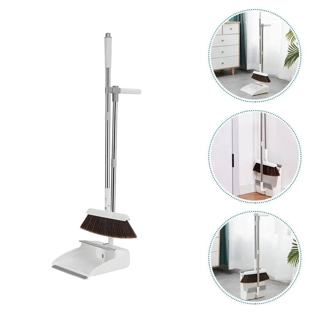 Broom with Dustpan Set | Upright Sweeping Without Stooping | Comb-Edged | CleanStand