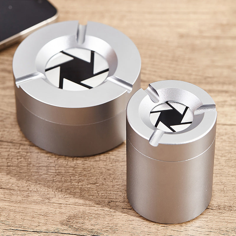 Stainless Steel Ashtray with 360° Rotary Lid