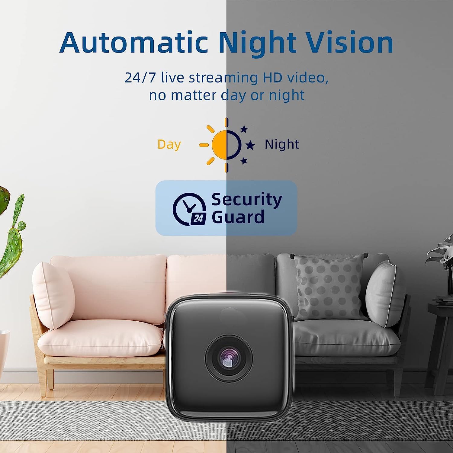 Indoor Surveillance Camera | Motion Sensing & Night Vision | Wi-Fi Enabled | SecureView