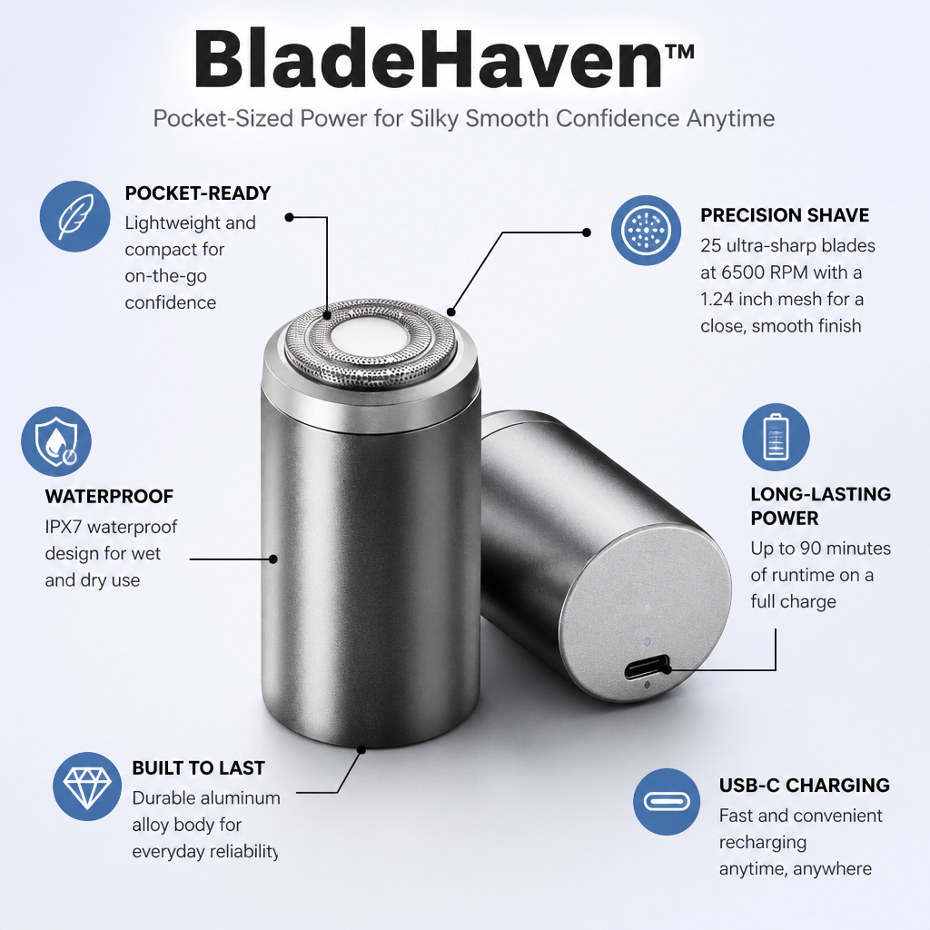 BladeHaven™ — Pocket-Sized Power for Silky Smooth Confidence Anytime