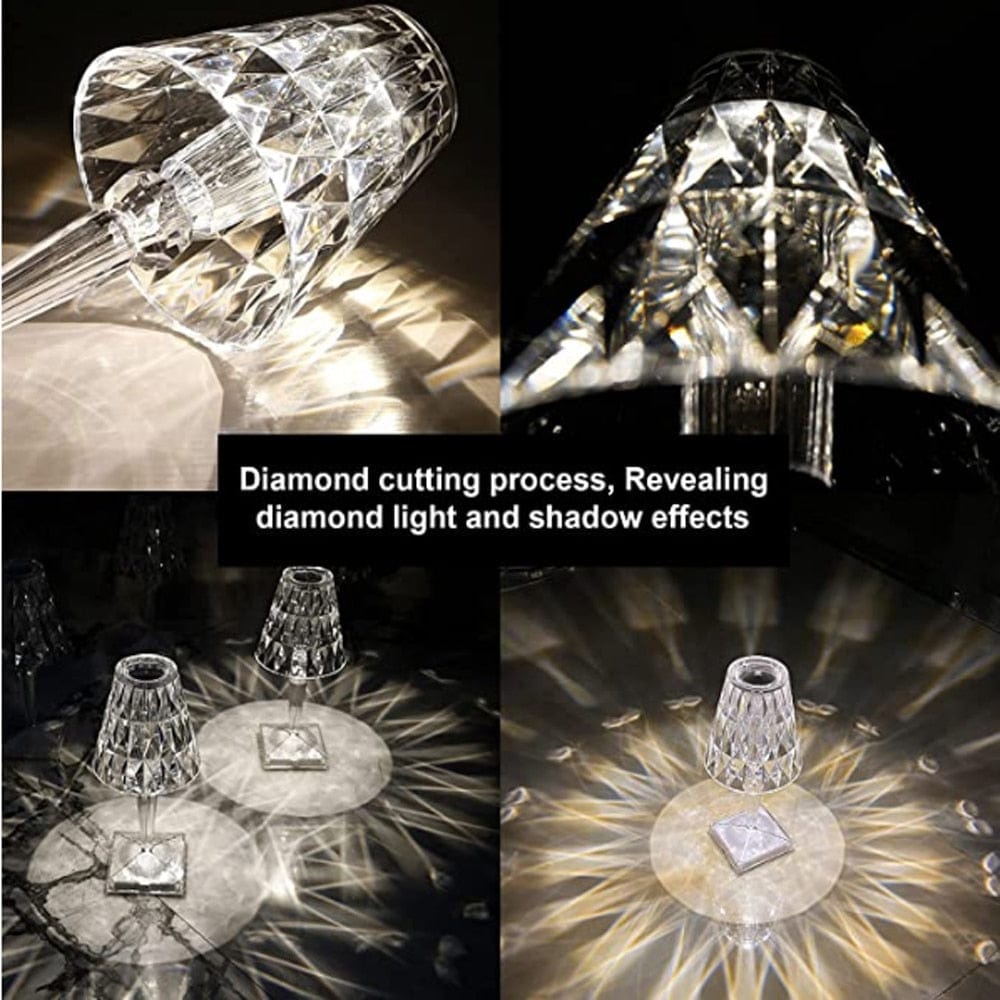 LED Glass Crystal Table Lamp