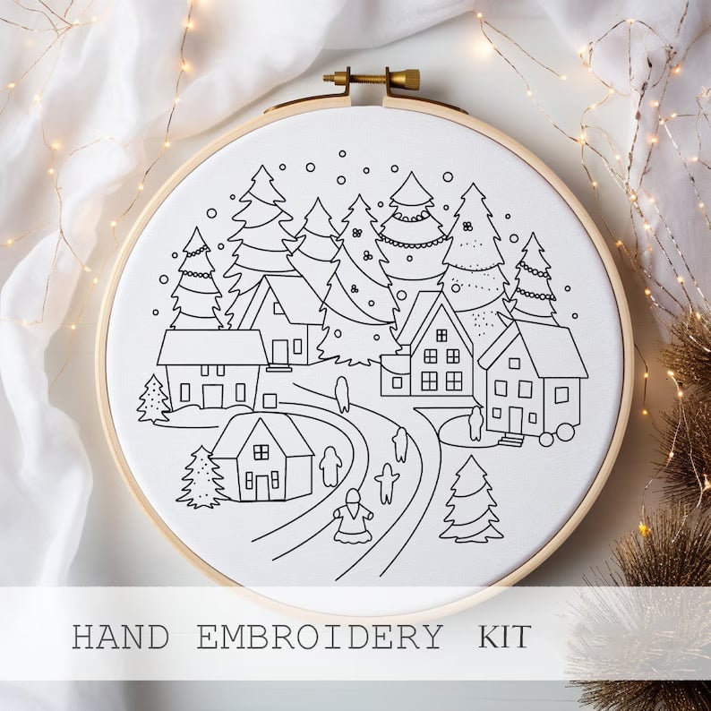 FrostVale™ Embroidery Kit — Transform Quiet Moments into Heartwarming Holiday Magic