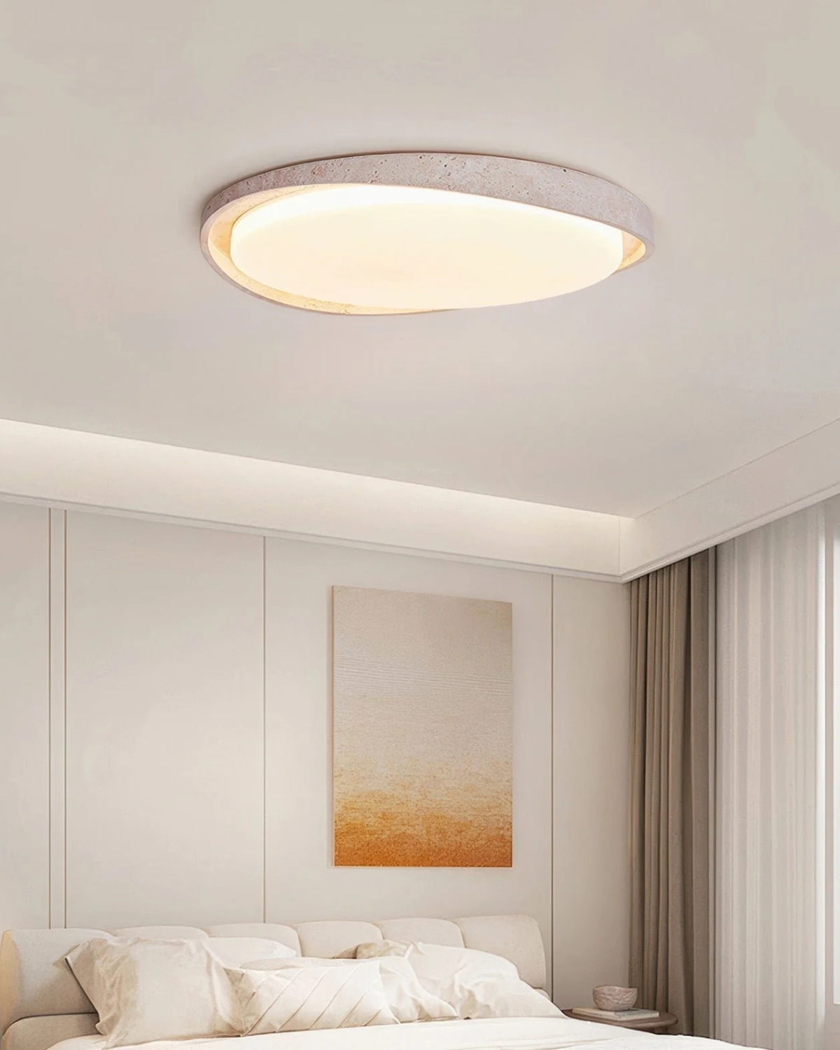 Ceiling Light in Stone Finish – Gentle, Uniform Illumination