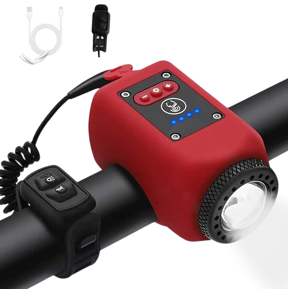 USB Rechargeable Bicycle Light with Built-in Horn
