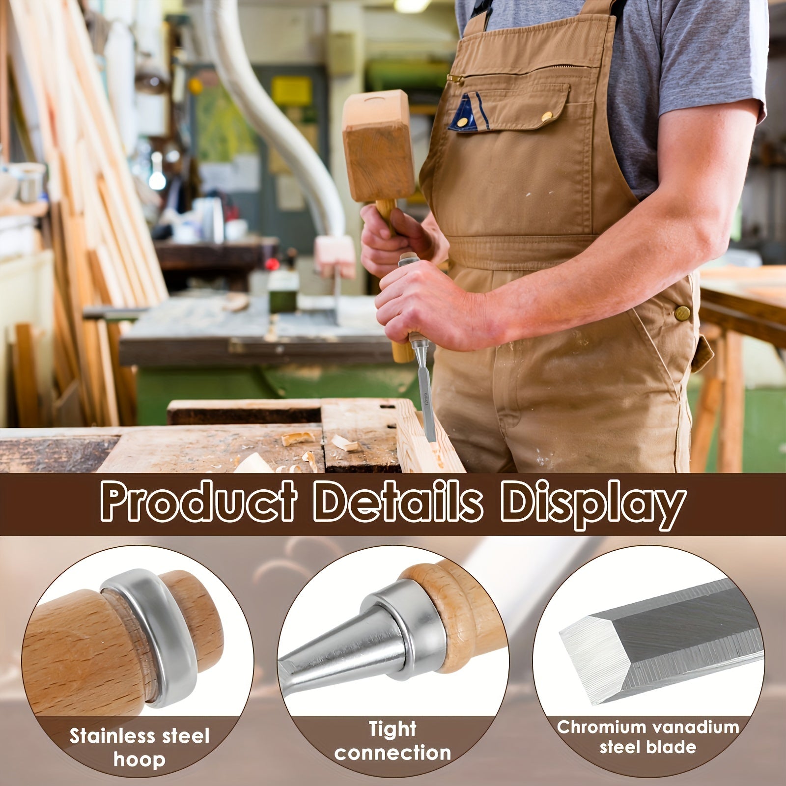 12-Piece Precision Wood Chisel Set for Clean Woodworking