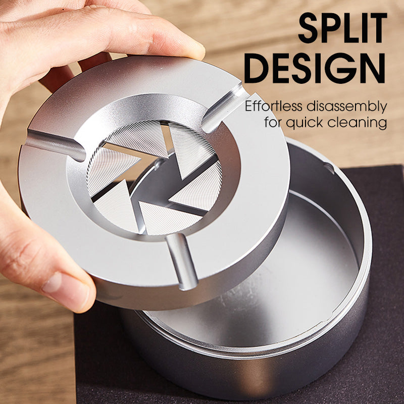 Stainless Steel Ashtray with 360° Rotary Lid