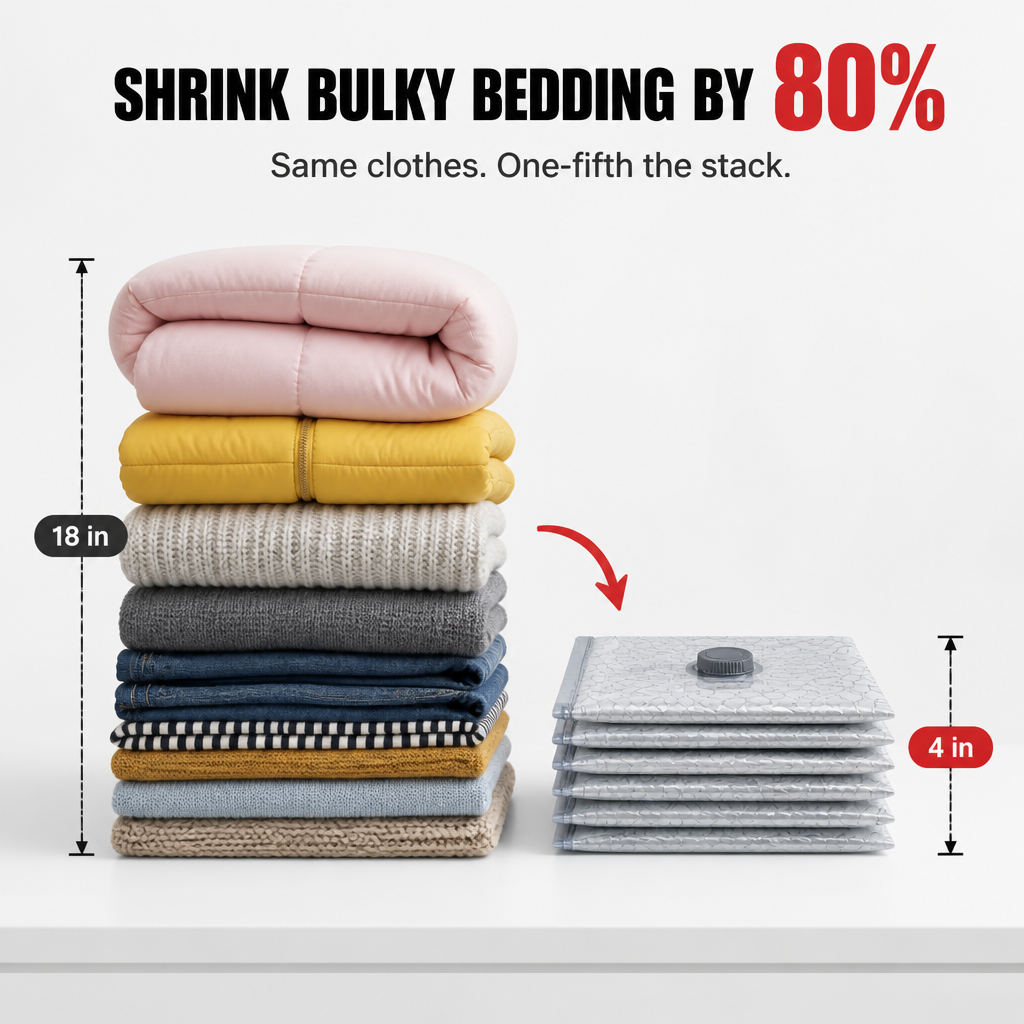 SpaceSculptor™ — Crush Closet Clutter by 80% Without Bags That Puff Back