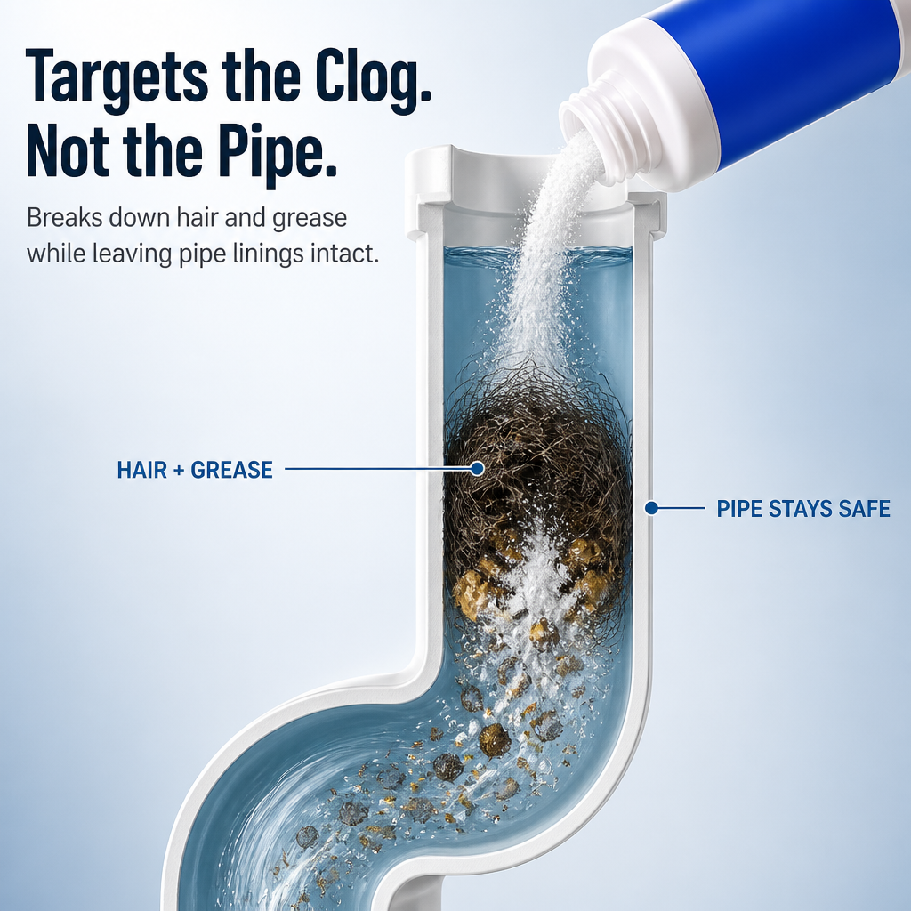 VitaFlow™ Drain Rescue — Clear Stubborn Clogs in Minutes Without Wrecking Your Pipes