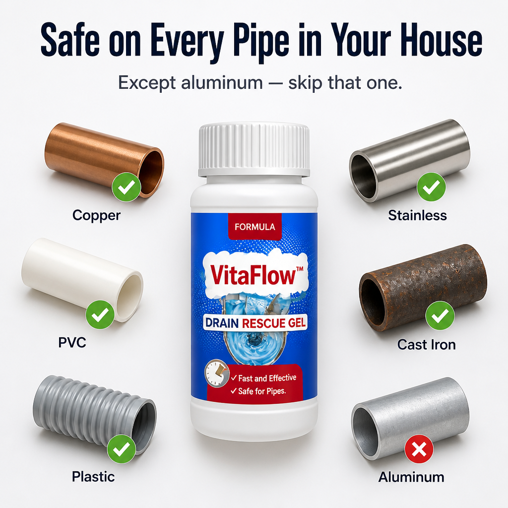 VitaFlow™ Drain Rescue — Clear Stubborn Clogs in Minutes Without Wrecking Your Pipes