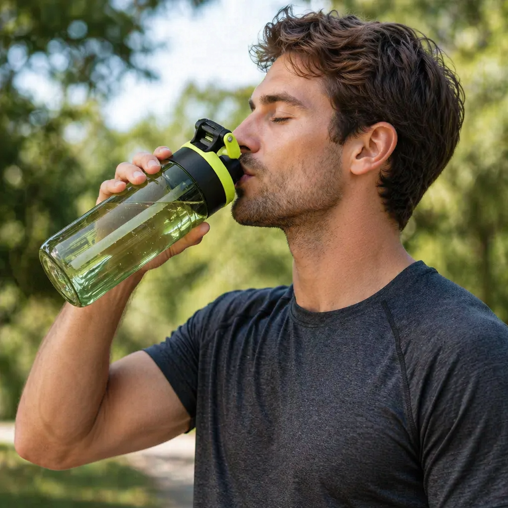 Sports Water Bottle with Spray Function and Straw