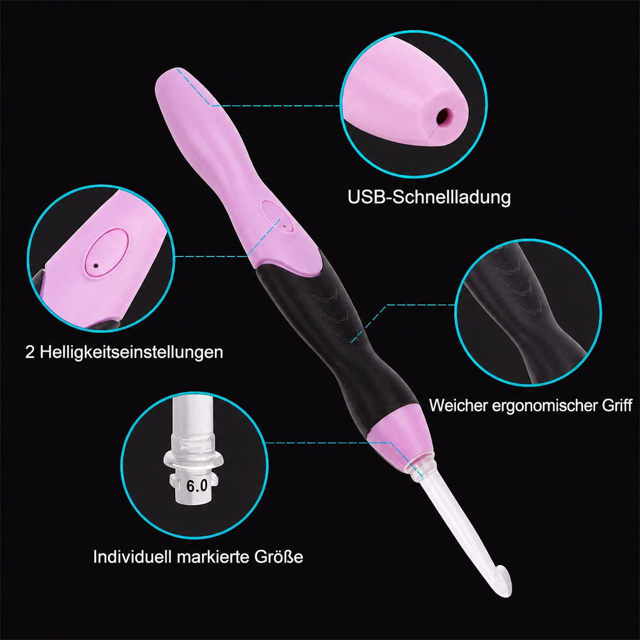 LED Crochet Hooks – Eliminate Dark Stitches for Bright Creative Moments!