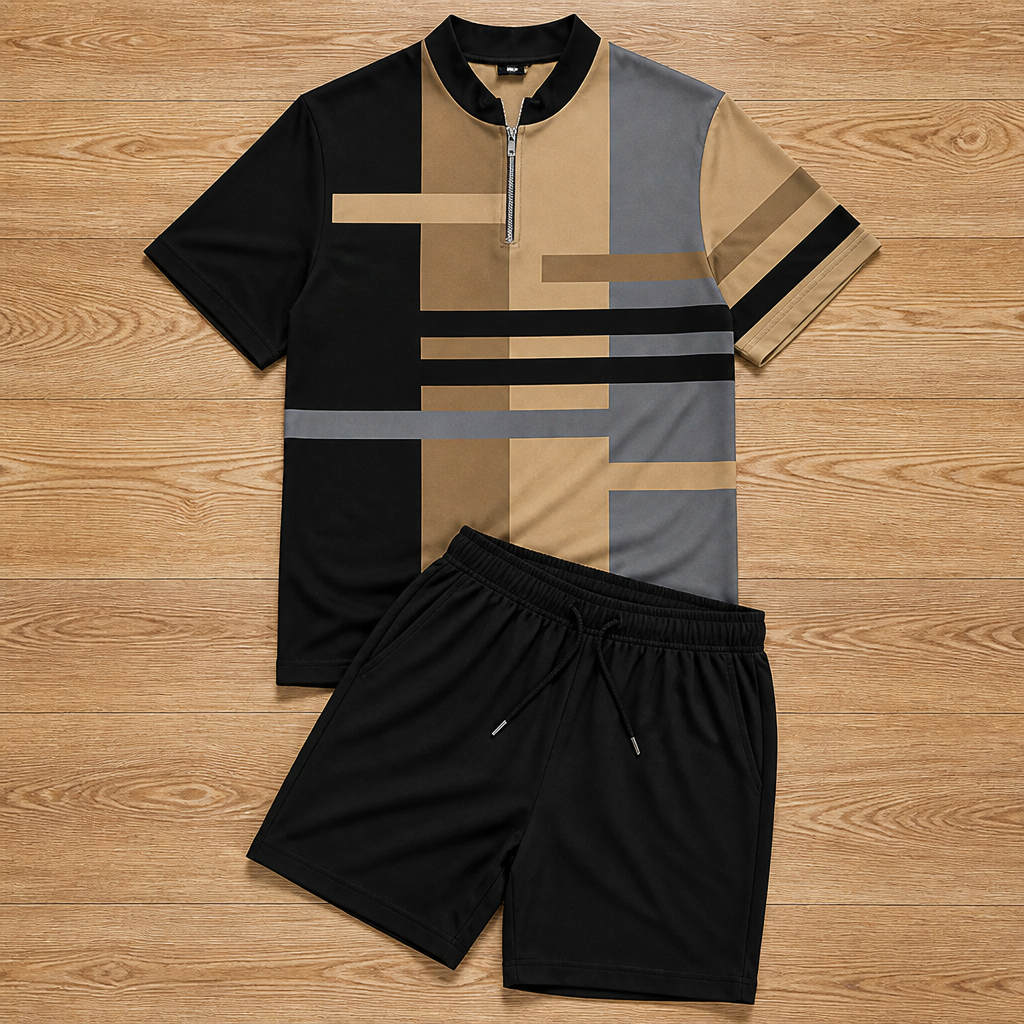AeroStride™ Zip-Collar Set — Stay Fresh, Bold, and Unstoppable All Day Long