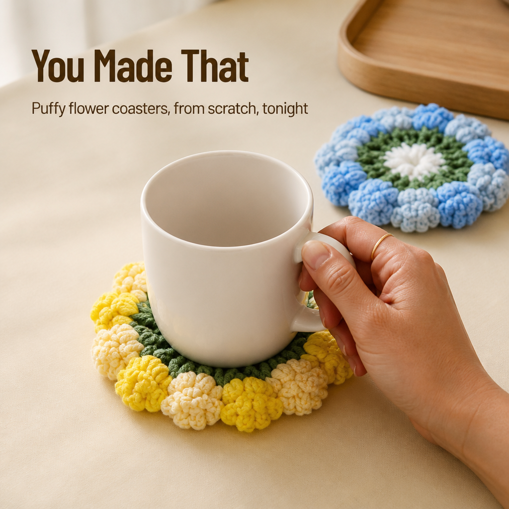 LumaFleur™ — Ignite Your Space with Handmade Coasters Bursting with Joy and Color