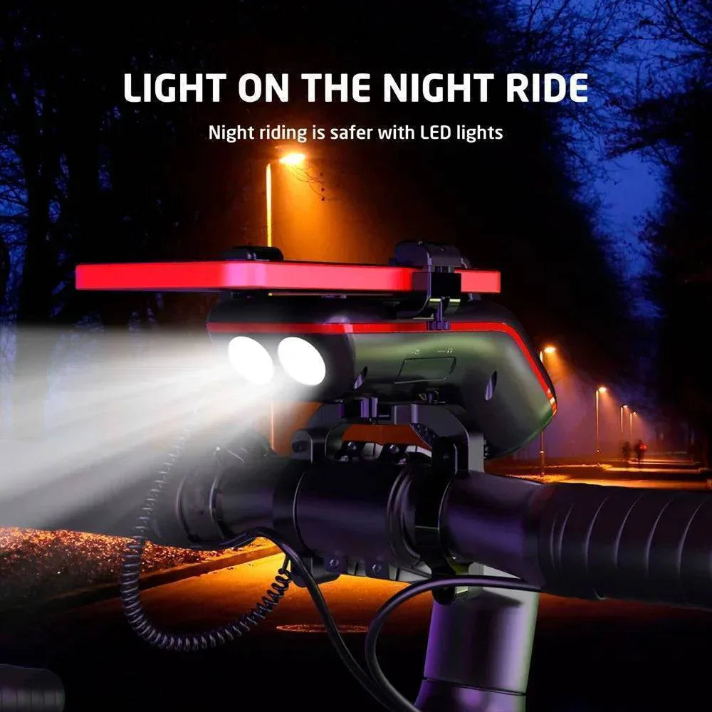 10-in-1 Bike Light Featuring Bluetooth Speaker and Smartphone Holder
