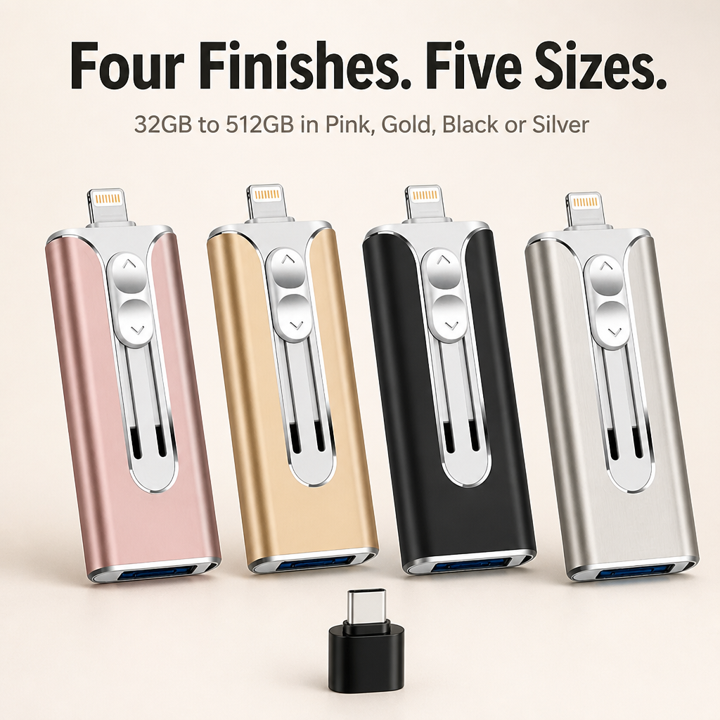 FlashNexa™ 4-in-1 Mobile U-Disk — Unlock Instant, Hassle-Free Storage Across All Your Devices