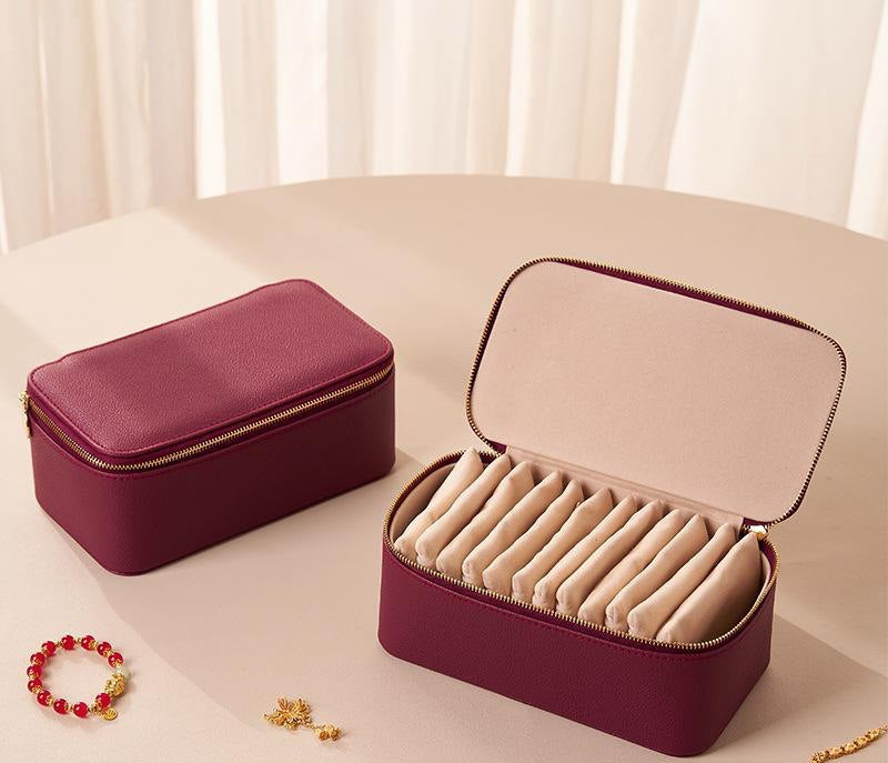 Jewelry Organizer Case | Detachable Velvet Pouch | Display Window | TravelGlam