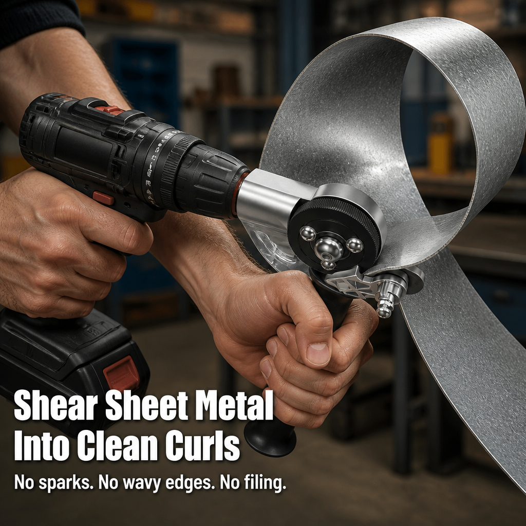 BladePulse™ — Turn Any Drill Into a Spark-Free Sheet-Metal Cutter