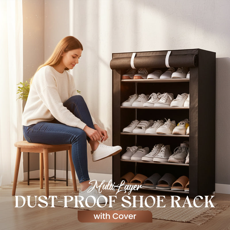 Freestanding Shoe Organizer | Dustproof Cover | No-Tool Assembly | ShoeGuard