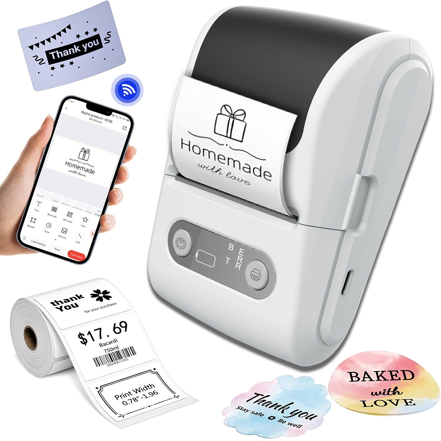 Compact Label Printer for Effortless, Ink-Free Labeling Anytime