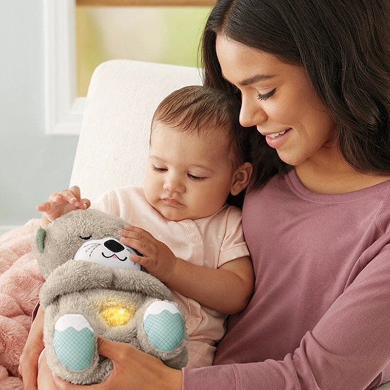 Soothing Plush Toy with Heartbeat and Sound Features – Otter