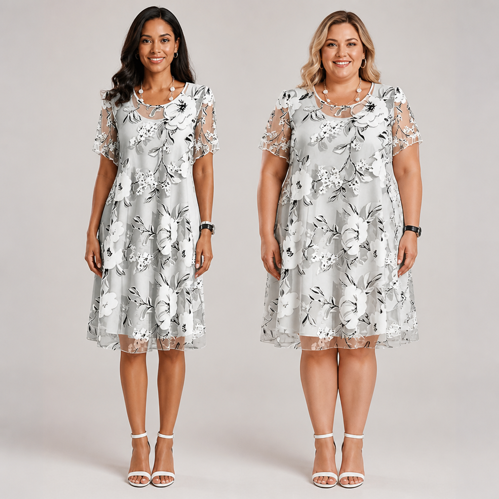 LumaLuxe™ Floral Chiffon Dress — Feel Cool, Confident, and Effortlessly Stunning All Day Long