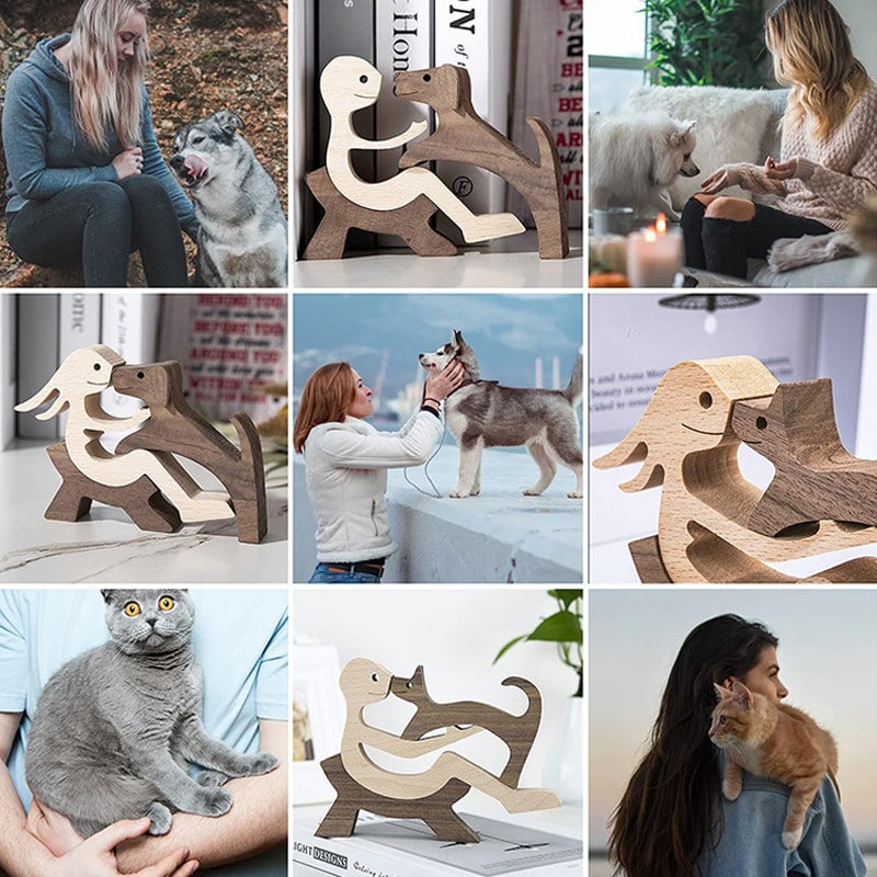 Handcrafted Wooden Sculpture for Animal Lovers
