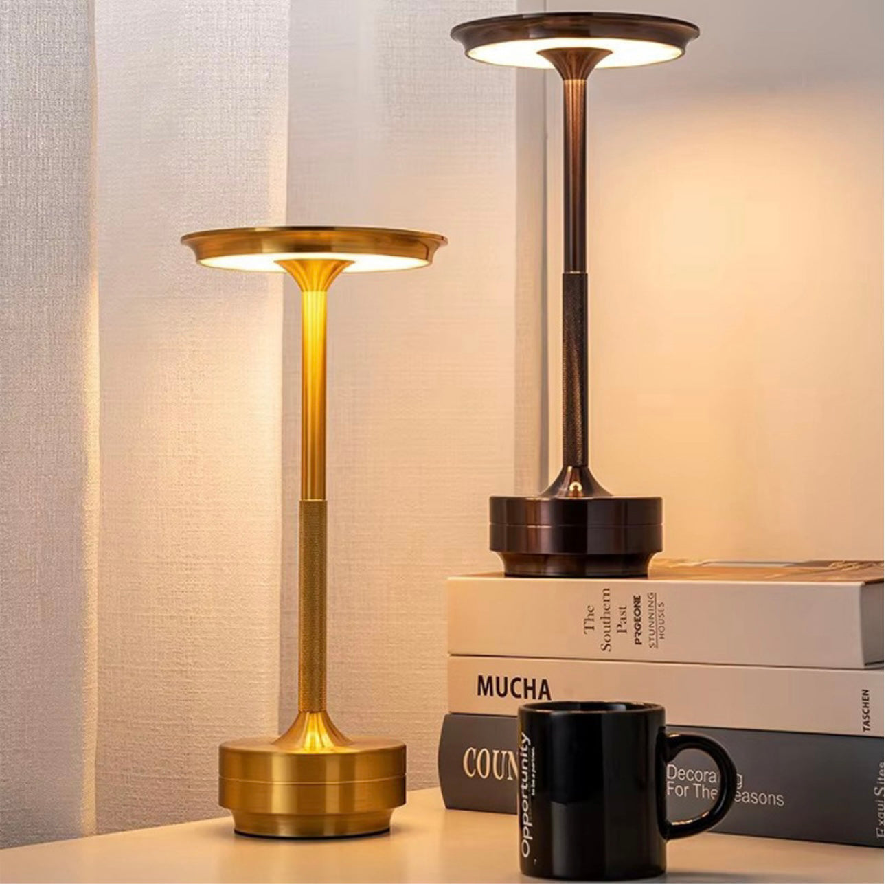 Wireless LED Desk Lamp with Touch Dimmer – Aluminum, IP44