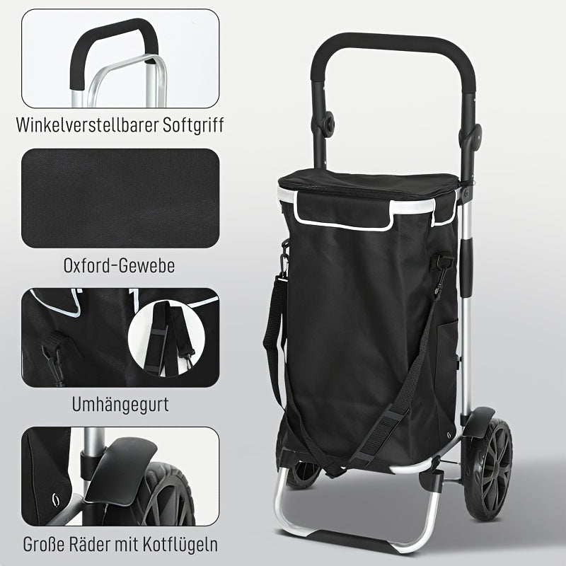 Collapsible 3-in-1 Shopping Cart with Cooler Compartment