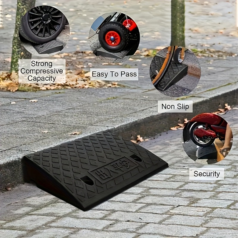 Set of 2 Curb Ramps, 10 cm Height, Made of PE