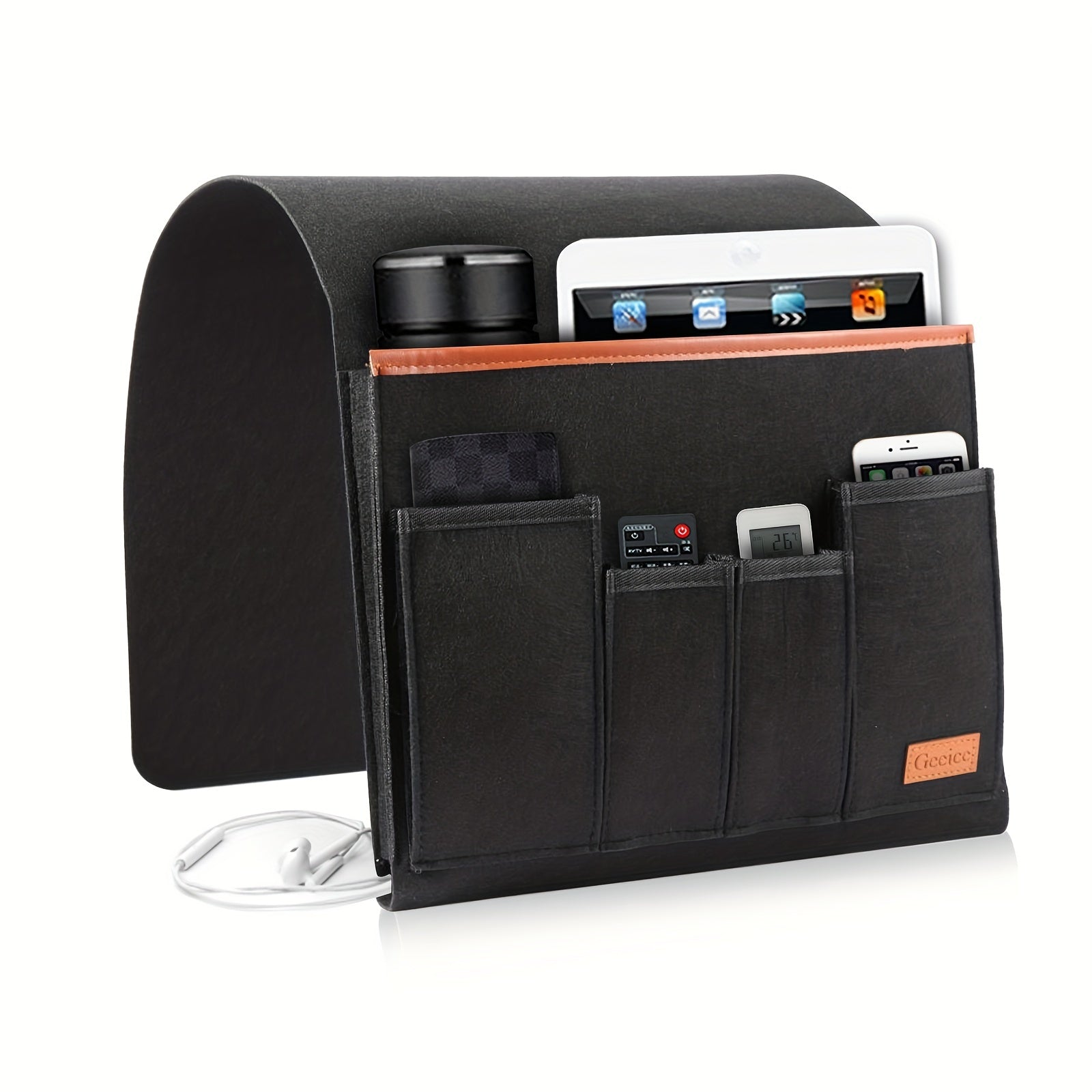 Sofa Armrest Organizer with 5 Compartments