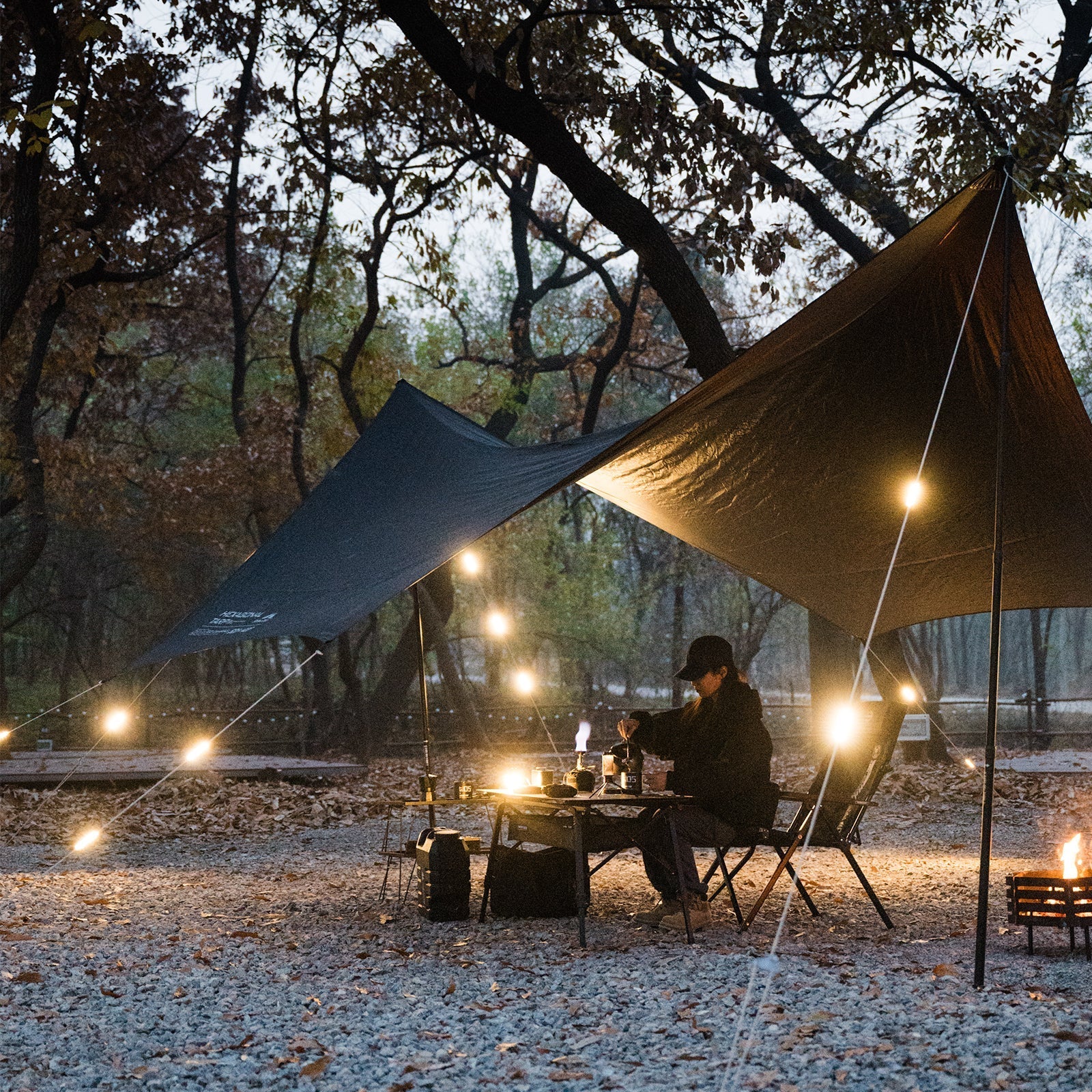 Rechargeable Camping Rope Light Kit with Clips, Type-C Charging