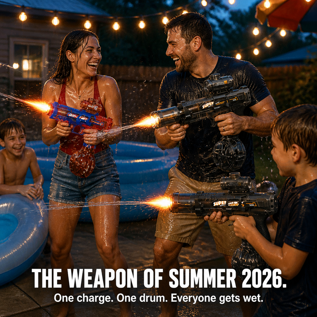 ThunderSplash™ — Drench the Backyard with Zero Pumping, USB-C Power & Muzzle-Flash Lights