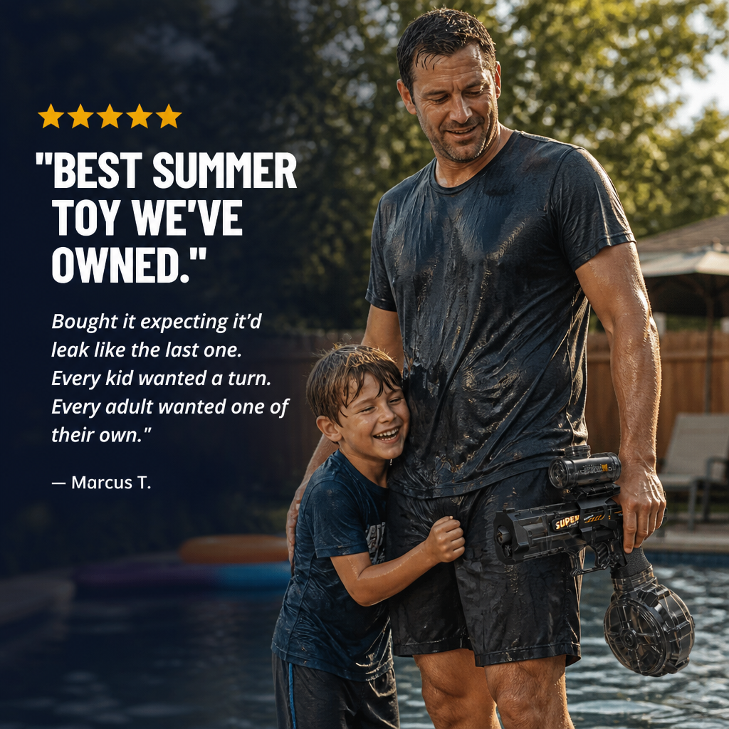 ThunderSplash™ — Drench the Backyard with Zero Pumping, USB-C Power & Muzzle-Flash Lights