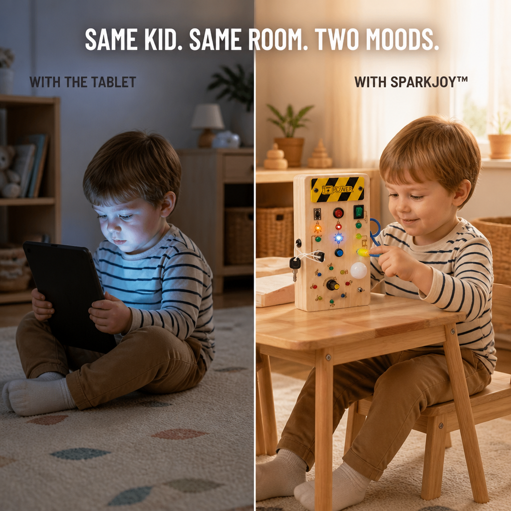 SparkJoy™ — Trade the Phone Tantrum for 30 Minutes of Quiet Play