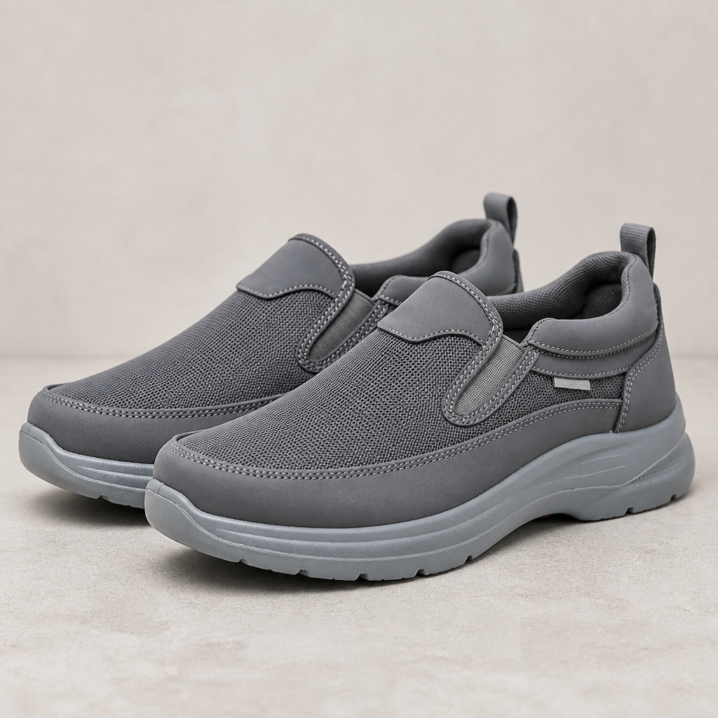 StrideEase™ – Cushioned Slip-On Walking Shoes with Breathable Mesh Upper