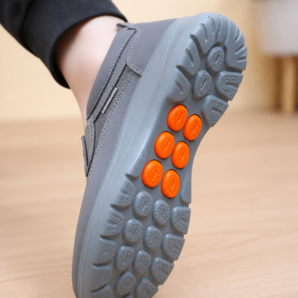 StrideEase™ – Cushioned Slip-On Walking Shoes with Breathable Mesh Upper