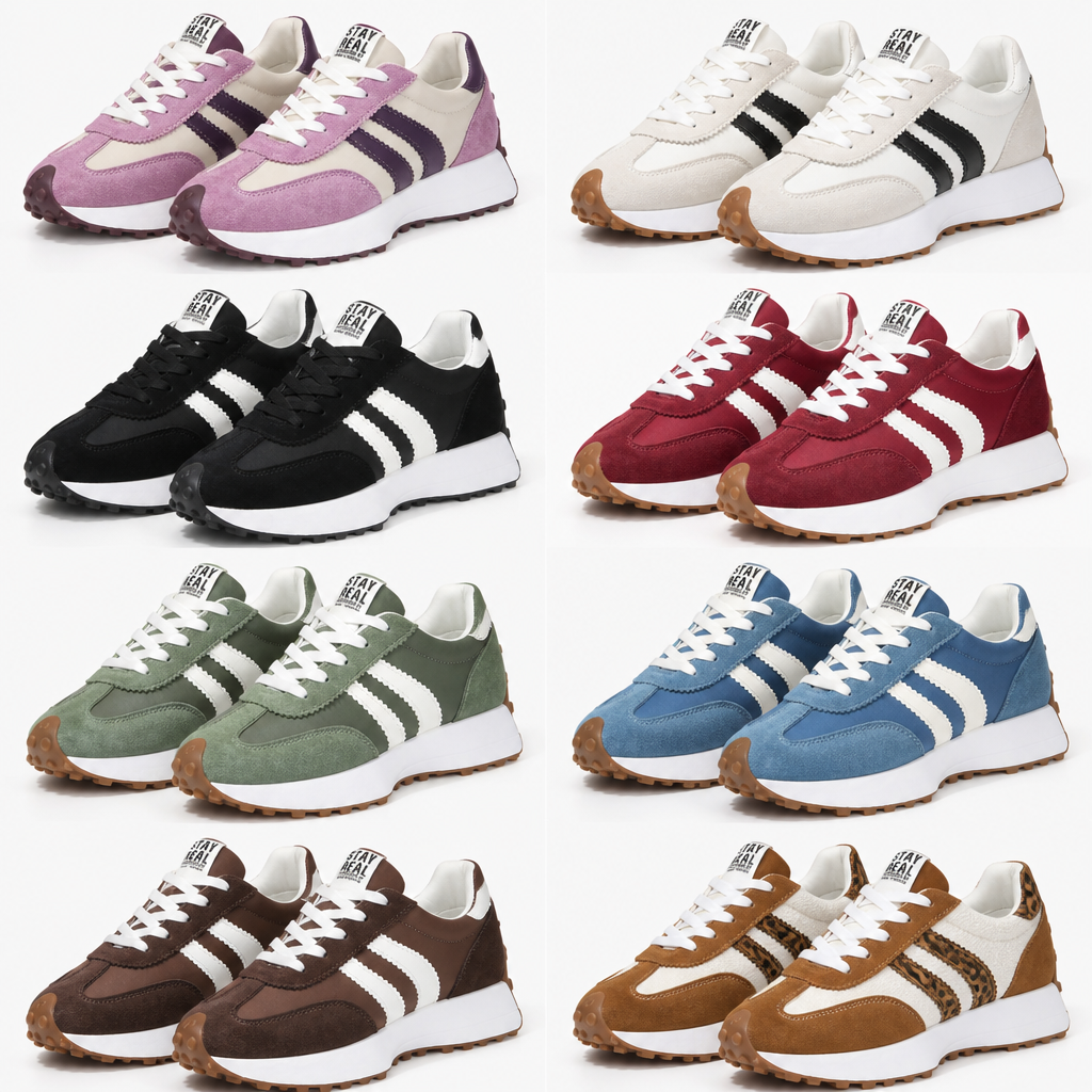 VelouraStep™ – Retro Platform Sneakers with Cushioned Comfort Sole