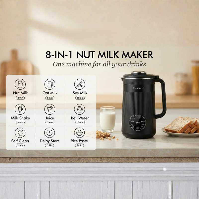 Fresh, Silky Plant Milk in Seconds – Additive-Free and Stress-Free