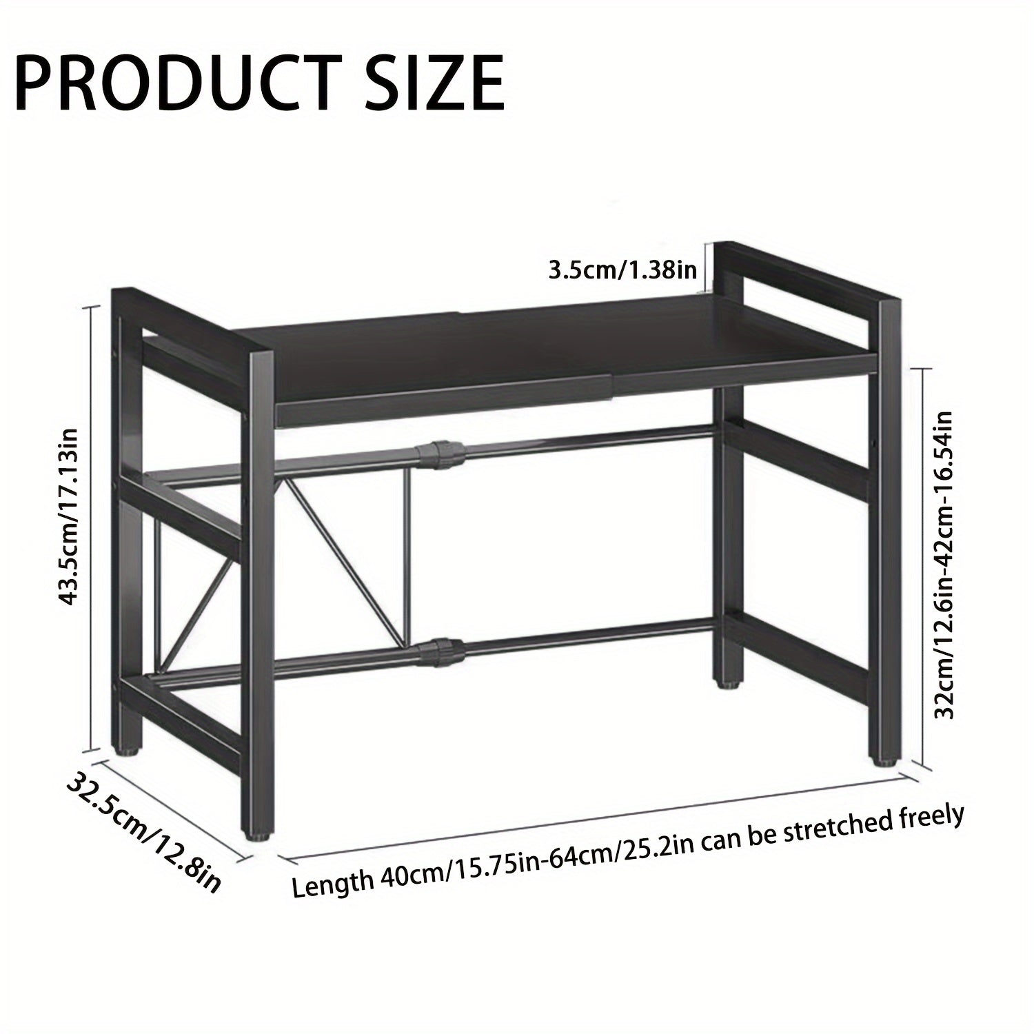 Expandable Microwave Rack with 2 Tiers