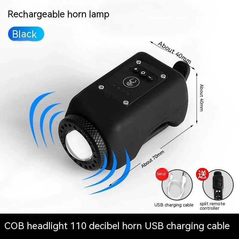 USB Rechargeable Bicycle Light with Built-in Horn