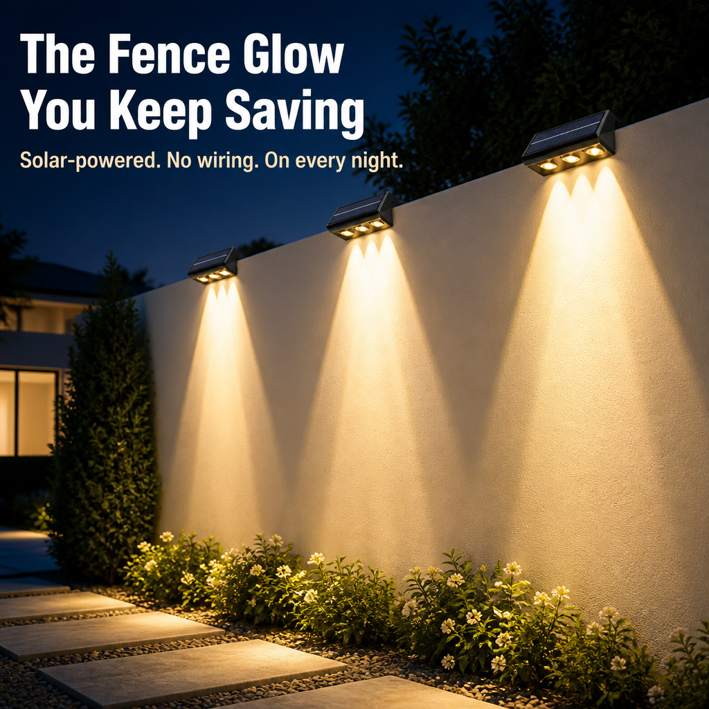 LumaRay™ Warm White Solar Fence Lights — Illuminate Your Nights with Effortless Warmth and Lasting Peace of Mind