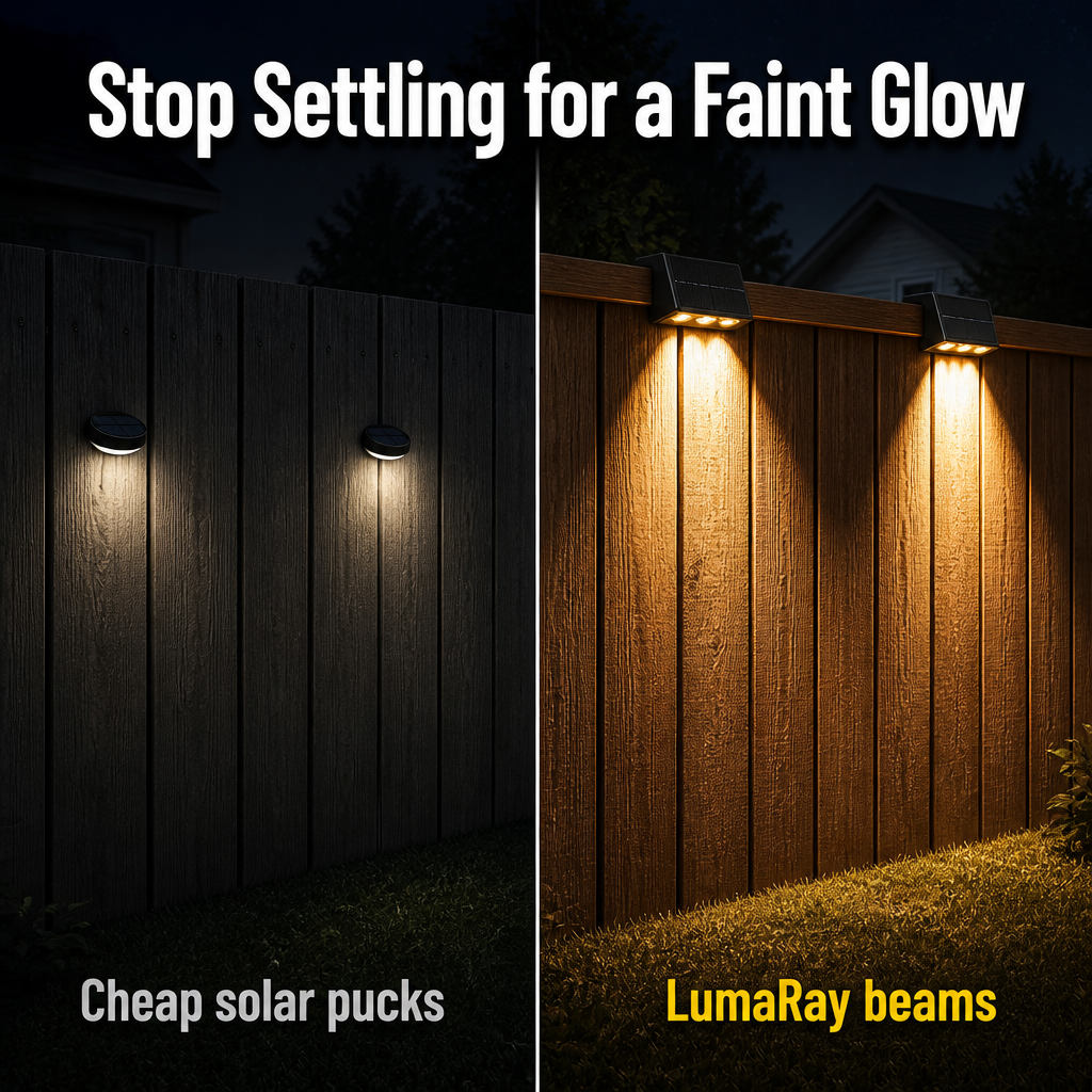 LumaRay™ Warm White Solar Fence Lights — Illuminate Your Nights with Effortless Warmth and Lasting Peace of Mind