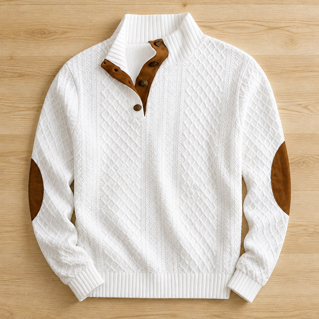 VeroLux™ Jacquard Collar Sweater — Command Every Room with Rugged Comfort and Sharp Style