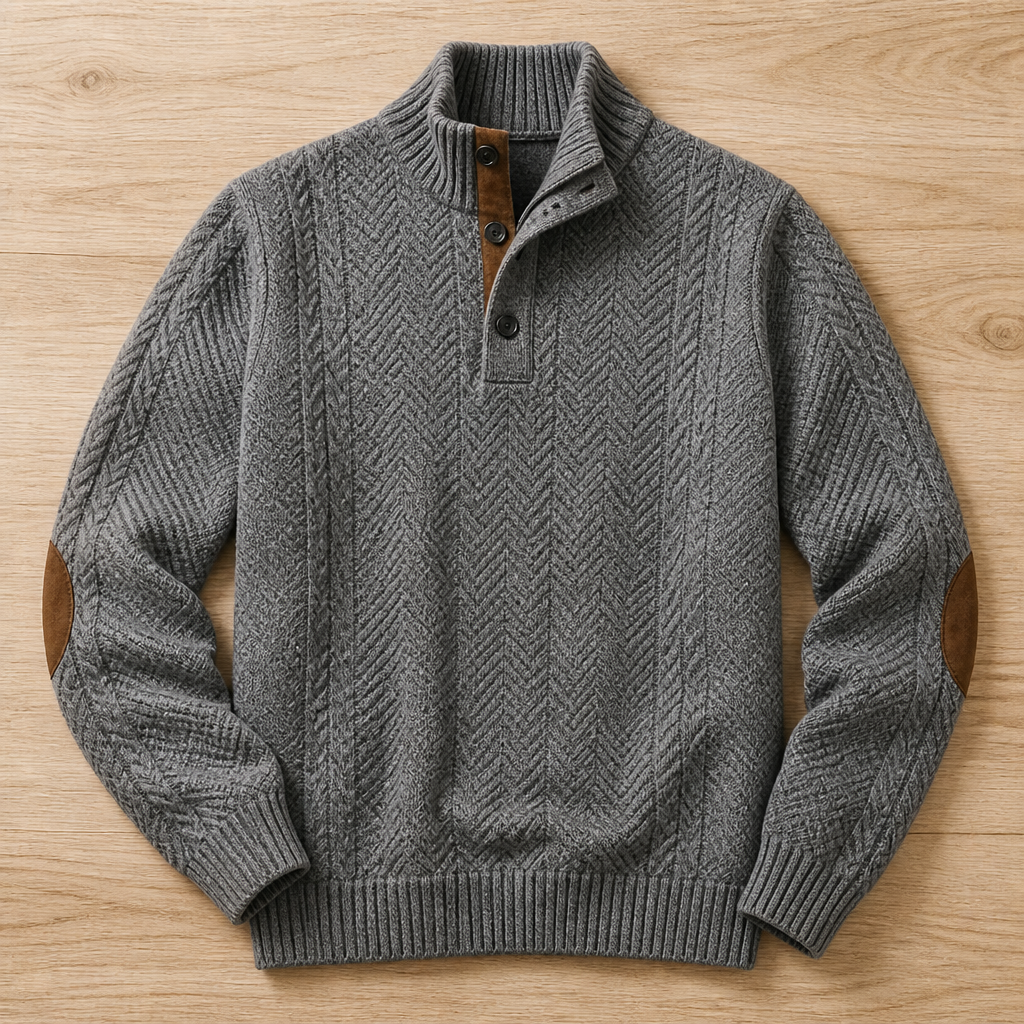 VeroLux™ Jacquard Collar Sweater — Command Every Room with Rugged Comfort and Sharp Style