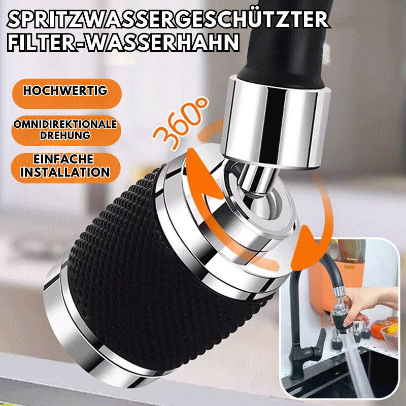 360° rotatable splash-proof faucet attachment – Easy and clean rinsing